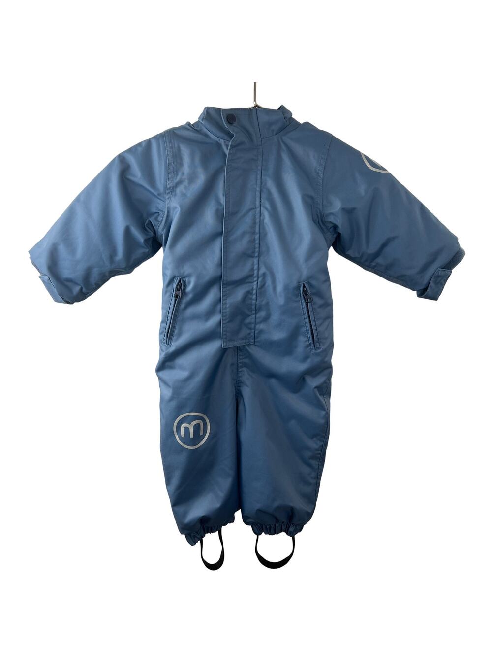 Minymo Kids Blue Ski Suit Front Zip Hooded Waterproof Breathable Size 12M 80 NEW